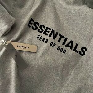 essentials gray hoodie